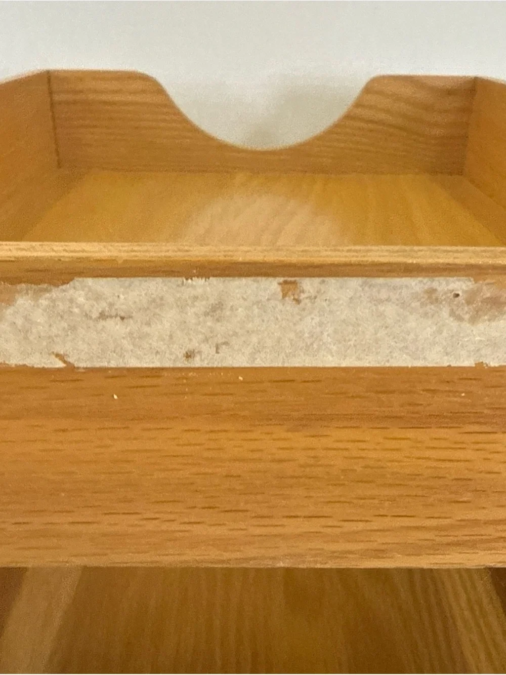 VTG Mid-Century Hedges Files “The Line” Oak Wood 2-Tier Desk Organizer Tray 1721